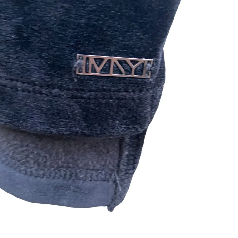 DKNYT Black Velour Pocket Tee Y2K‎ Soft Grunge Streetwear, Medium